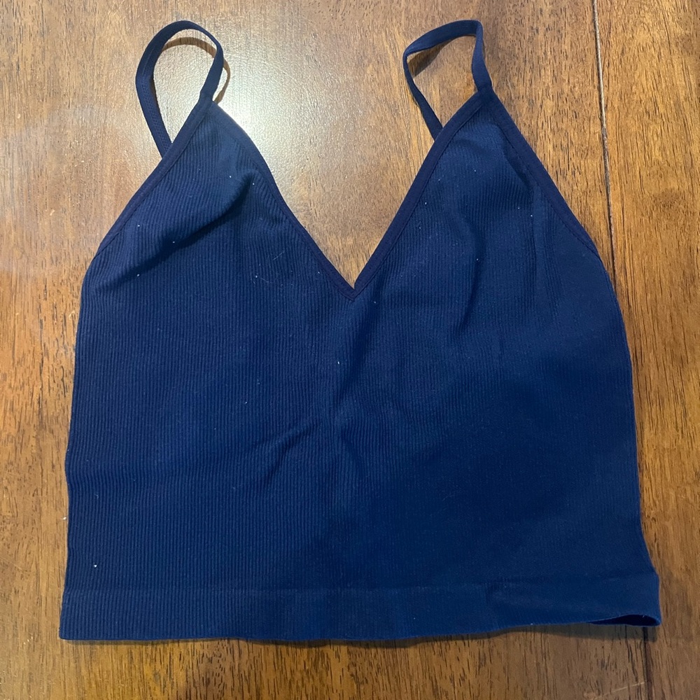 Navy Blue Bandeau Top with Spaghetti Straps